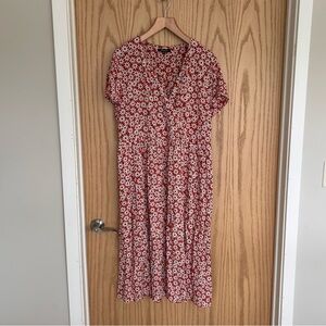 Madewell Red Daisy Print Women’s Midi Dress